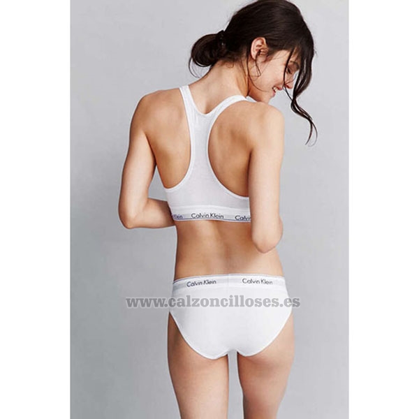 Conjunto Sujetador y Slip Calvin Klein Mujer Blanco 